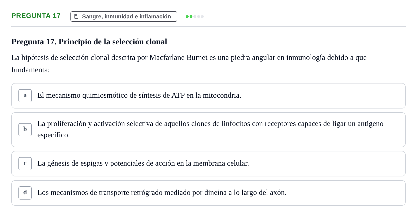 Enunciado: Pregunta 17