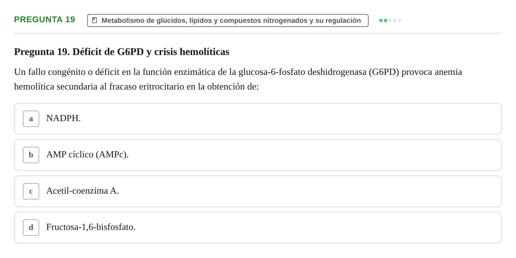 Enunciado: Pregunta 19