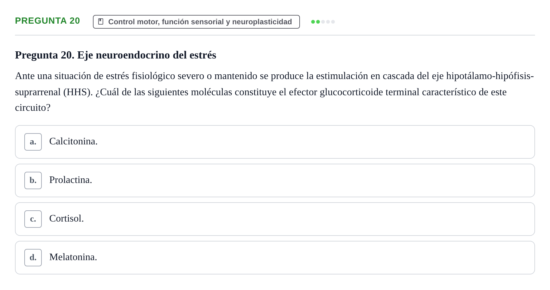 Enunciado: Pregunta 20