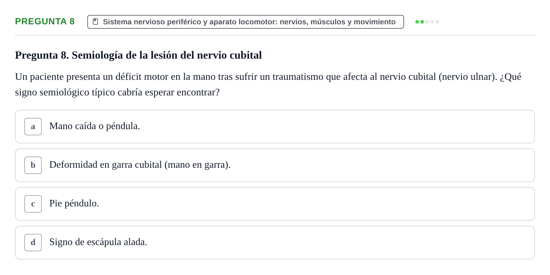 Enunciado: Pregunta 8