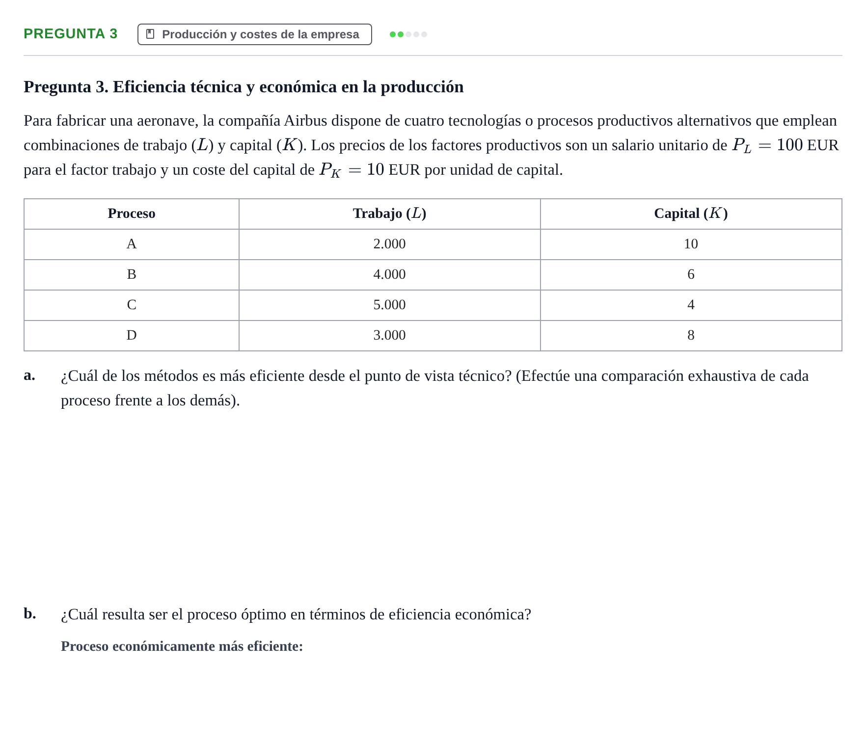 Enunciado: Pregunta 3 · Mercados y conducta UOC 2024