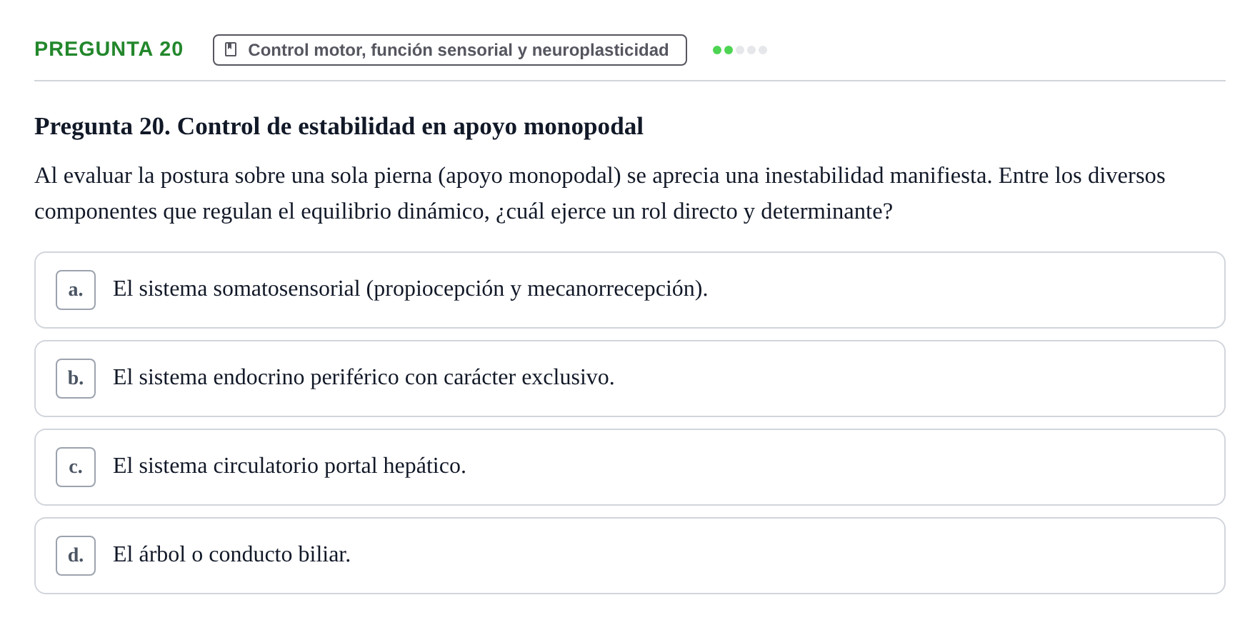 Enunciado: Pregunta 20