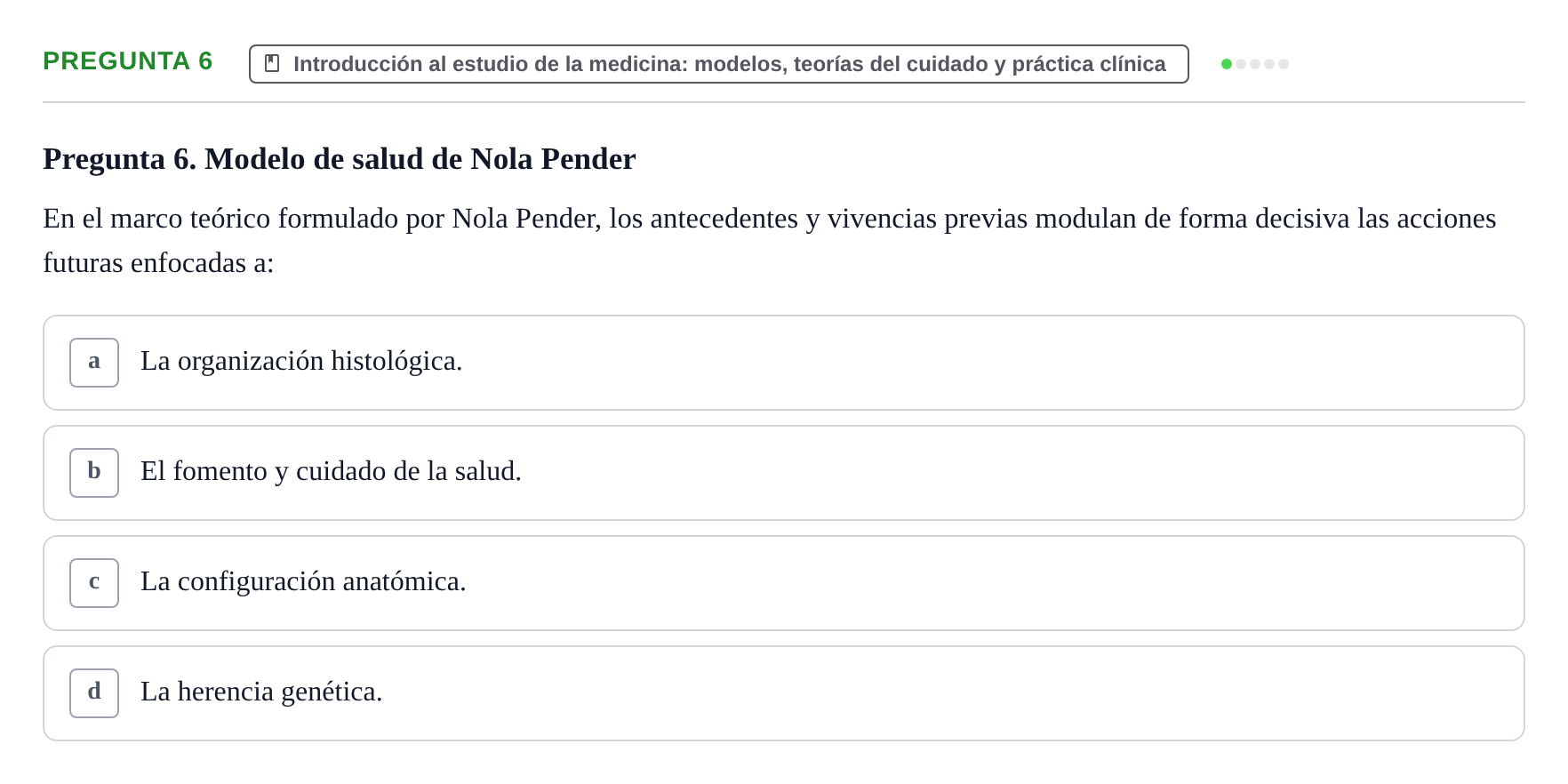 Enunciado: Pregunta 6