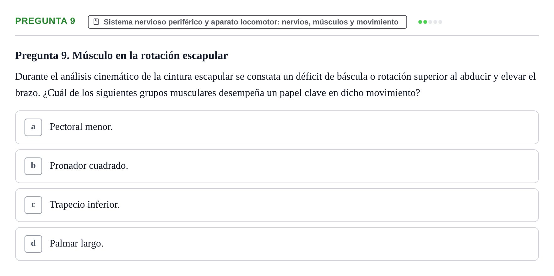 Enunciado: Pregunta 9