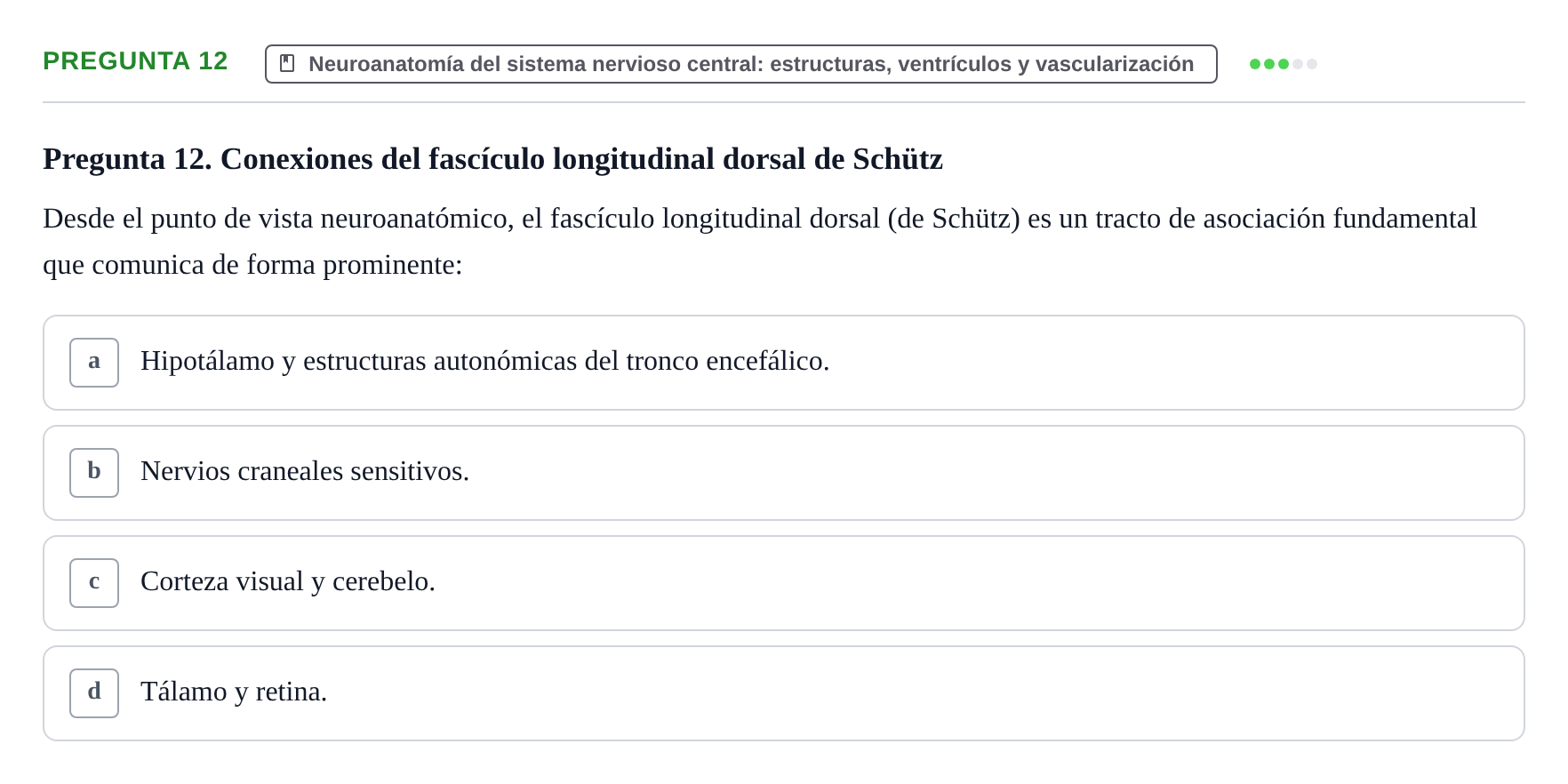 Enunciado: Pregunta 12