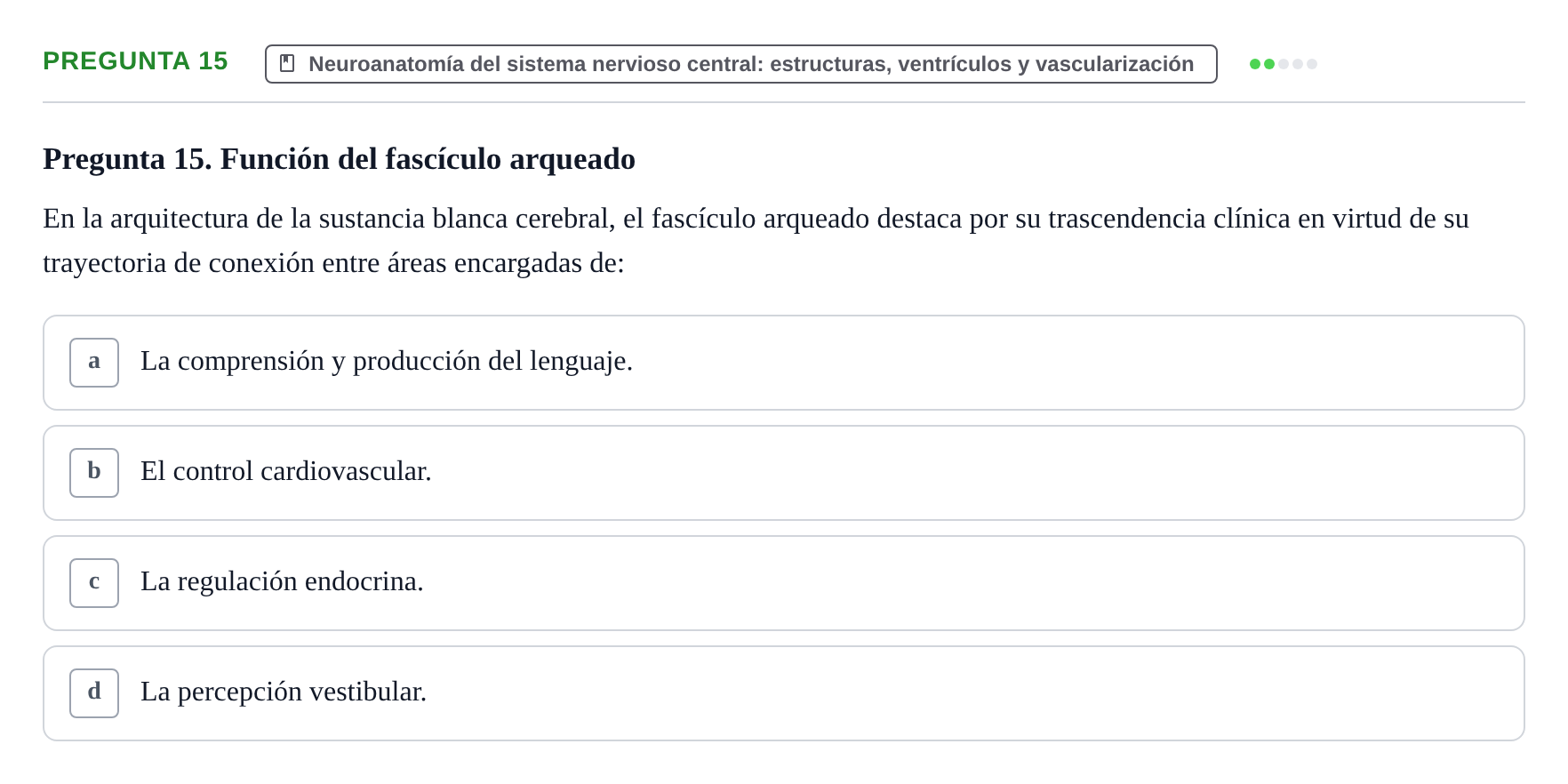 Enunciado: Pregunta 15