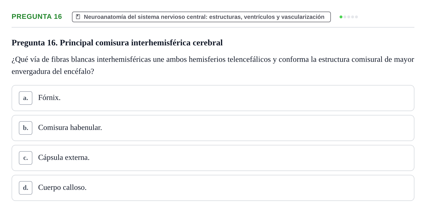 Enunciado: Pregunta 16