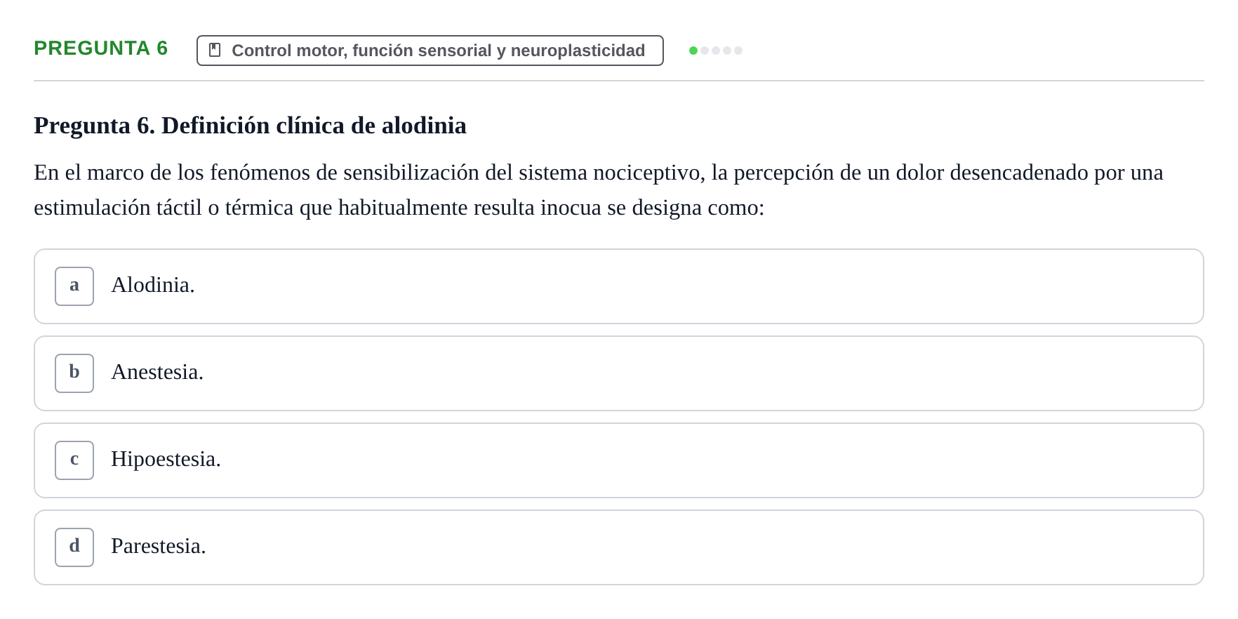 Enunciado: Pregunta 6