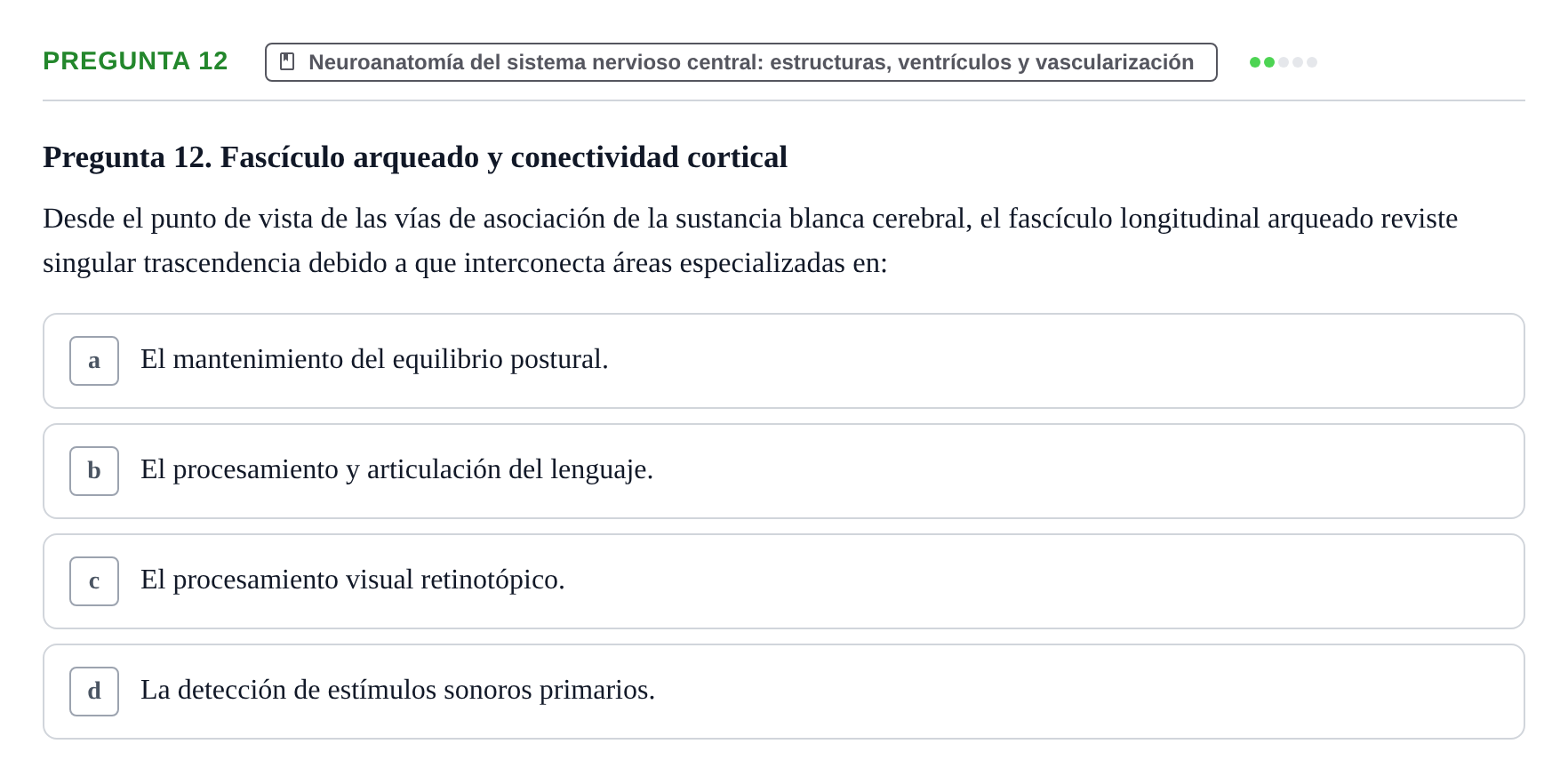 Enunciado: Pregunta 12