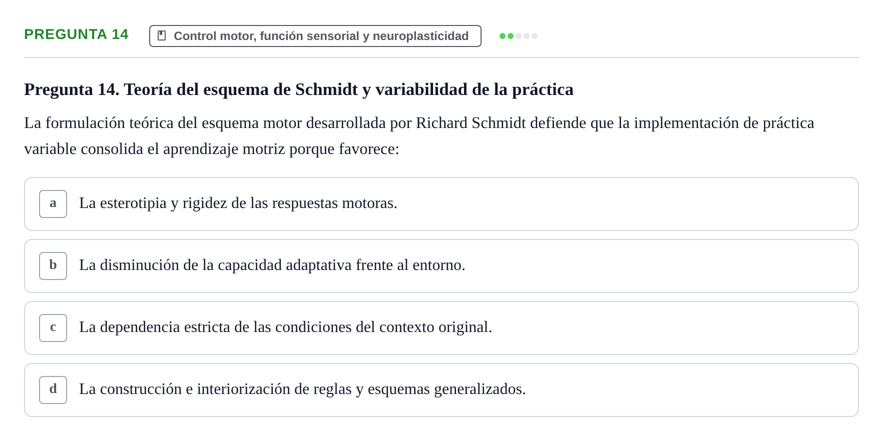 Enunciado: Pregunta 14