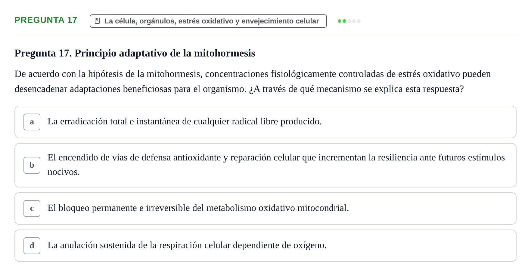 Enunciado: Pregunta 17
