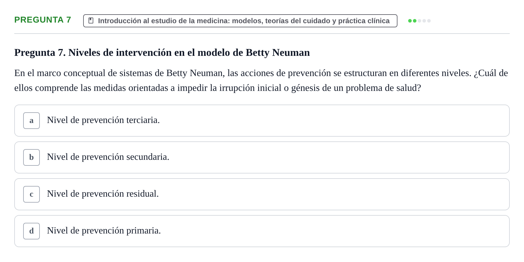 Enunciado: Pregunta 7