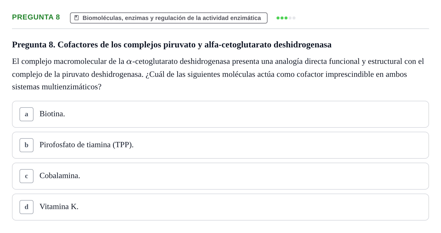 Enunciado: Pregunta 8