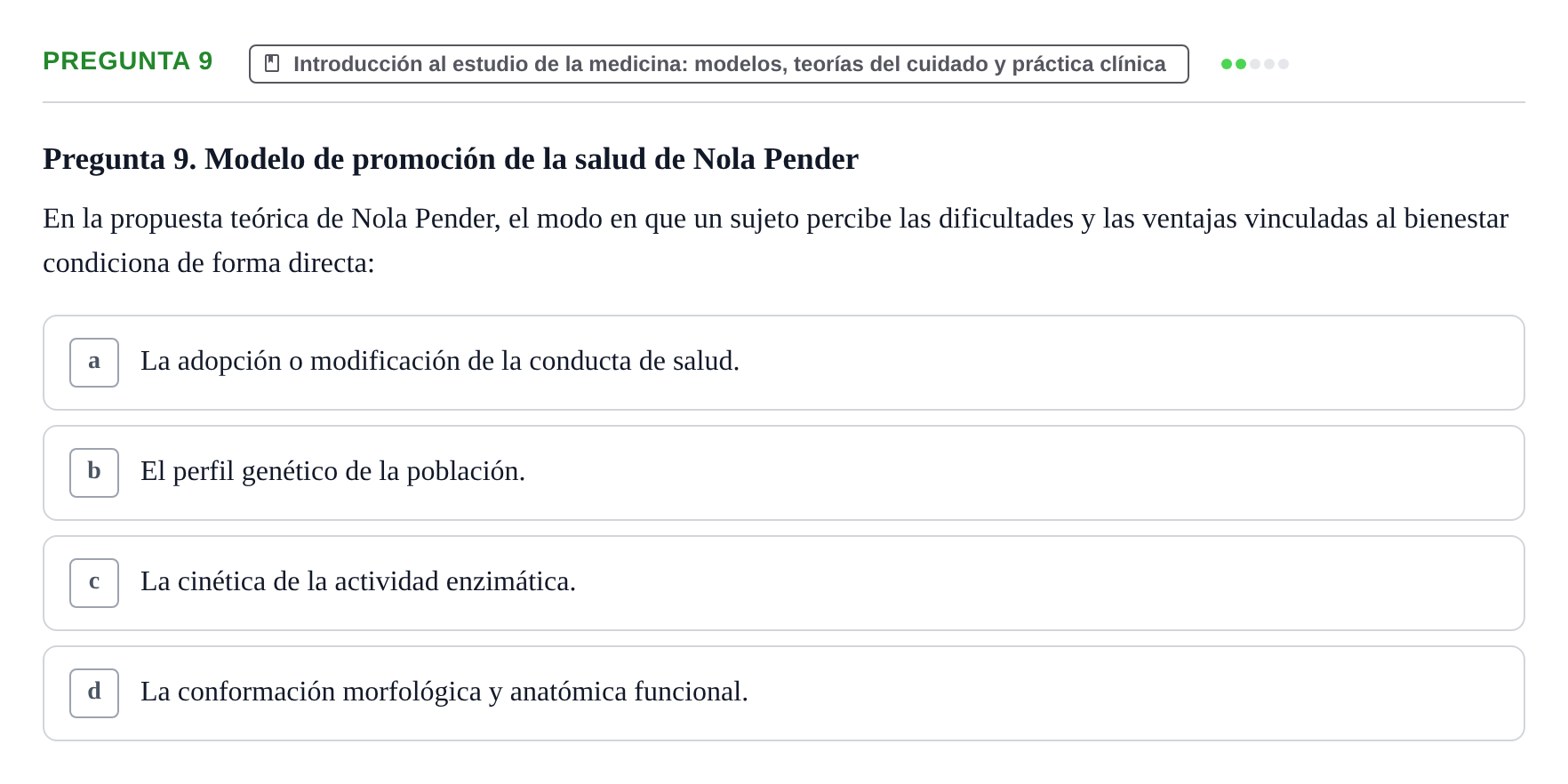 Enunciado: Pregunta 9