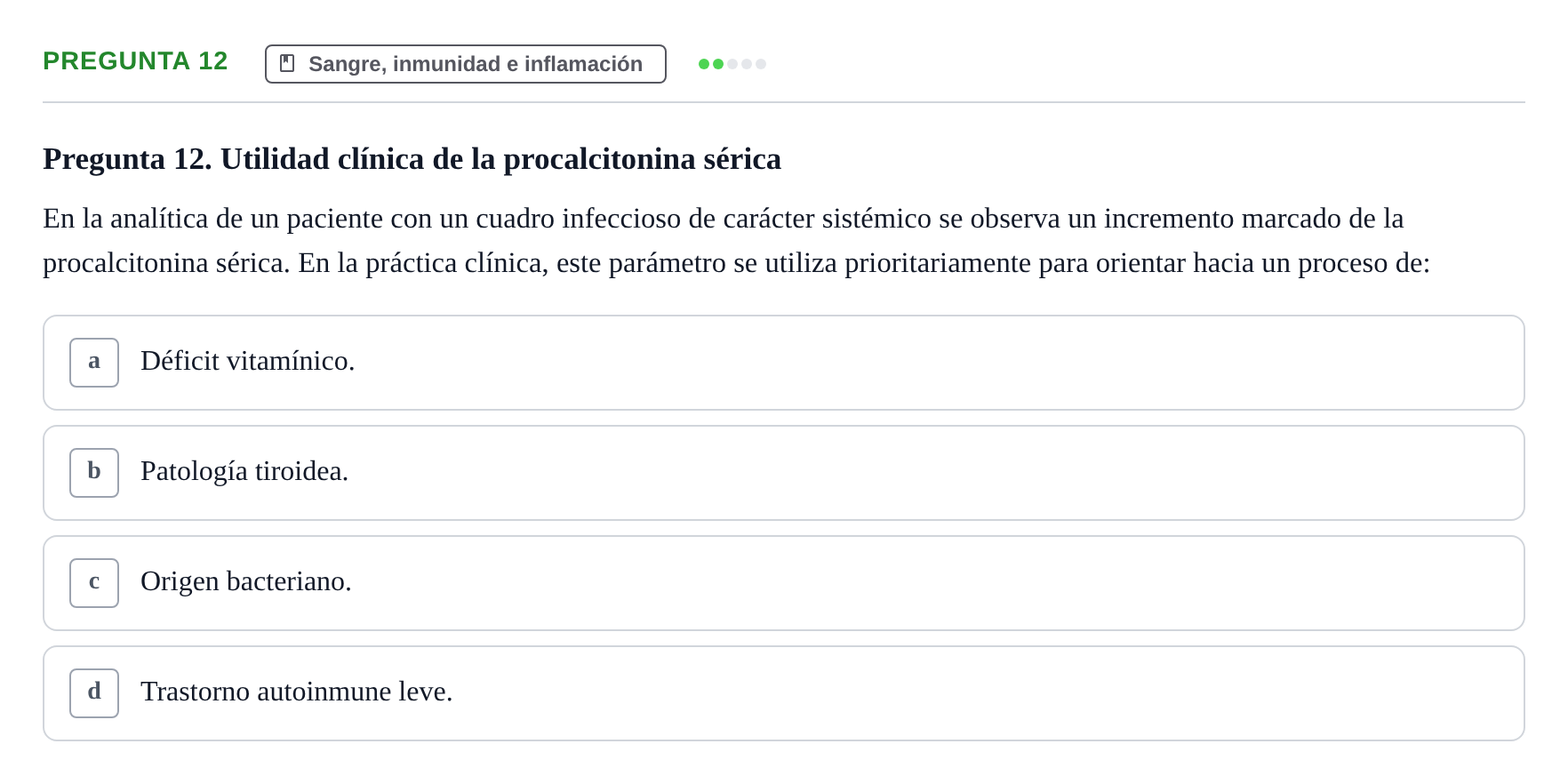 Enunciado: Pregunta 12