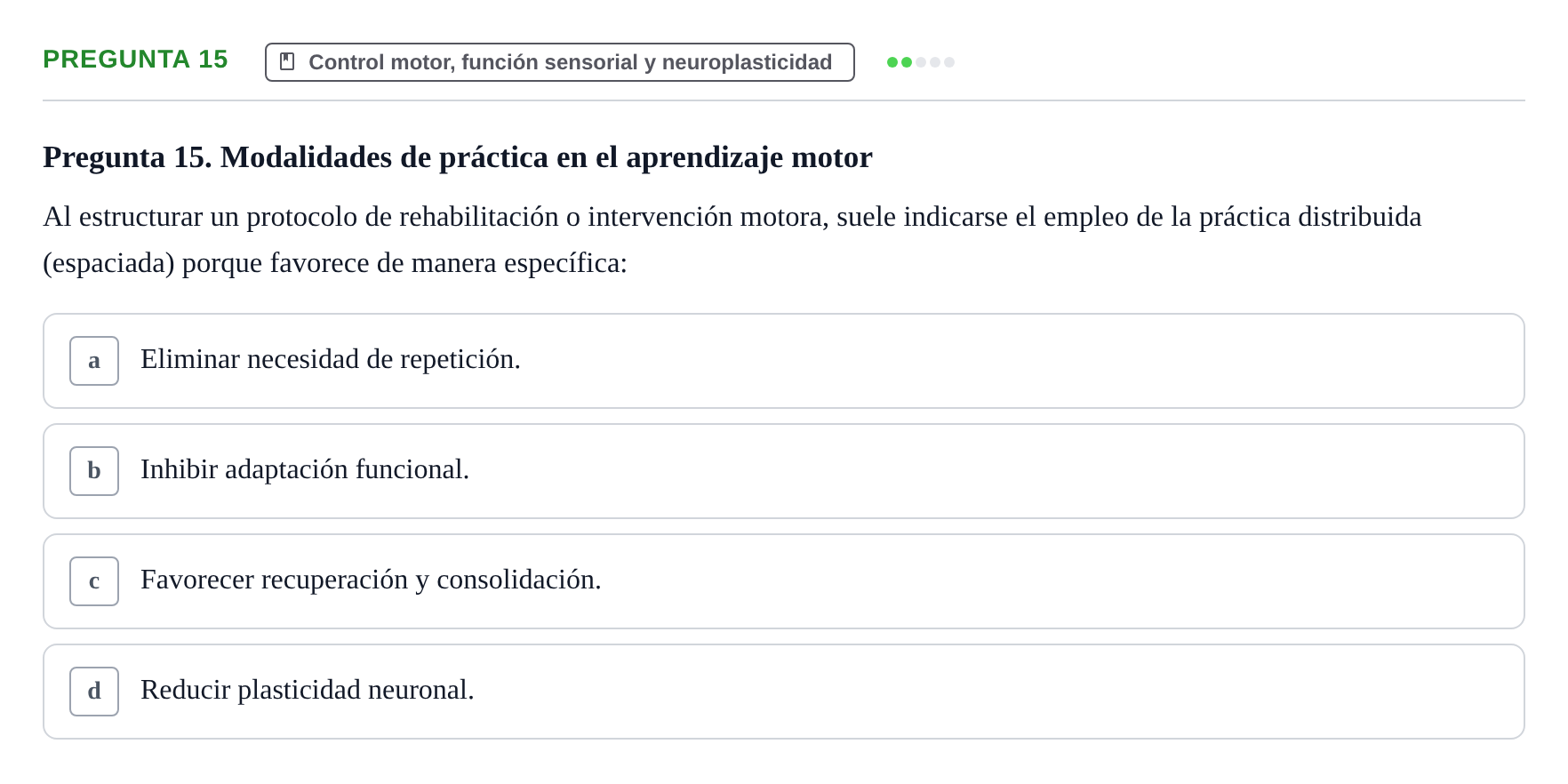 Enunciado: Pregunta 15