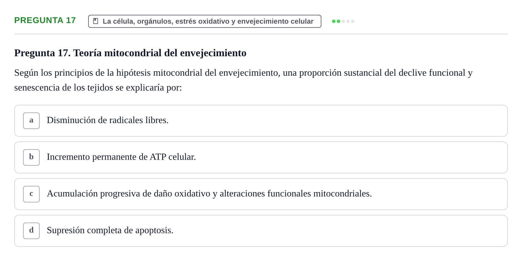 Enunciado: Pregunta 17