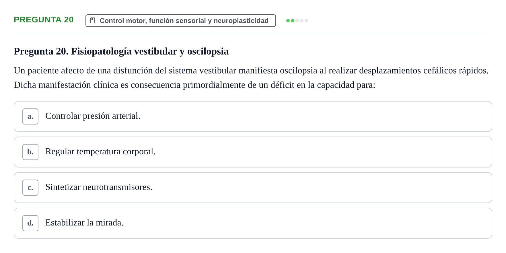 Enunciado: Pregunta 20
