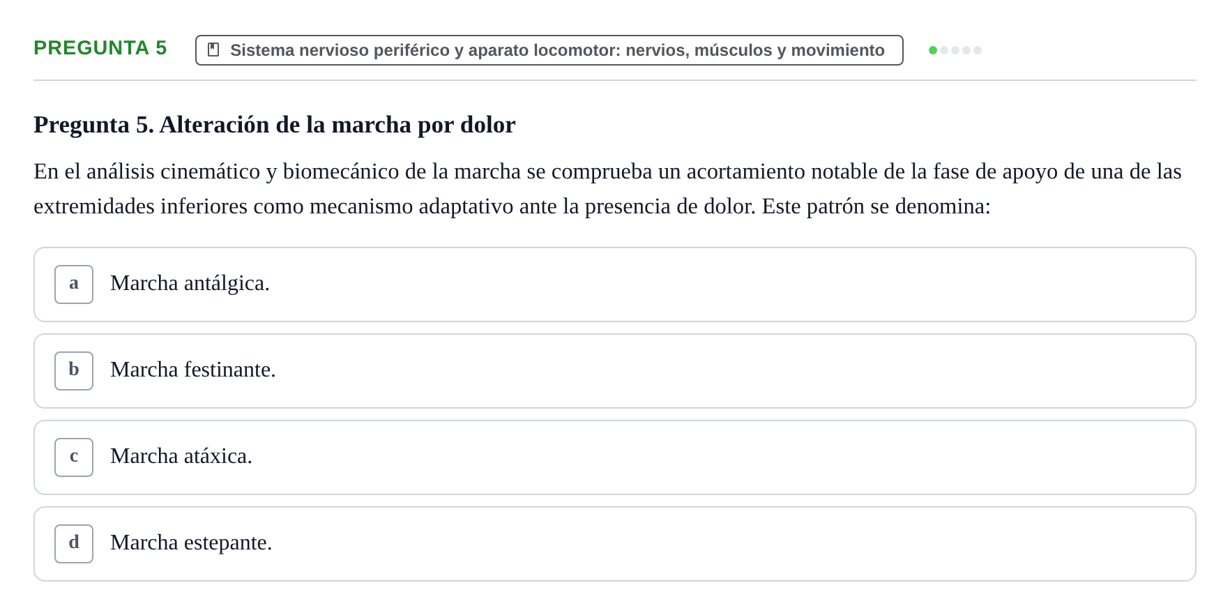 Enunciado: Pregunta 5