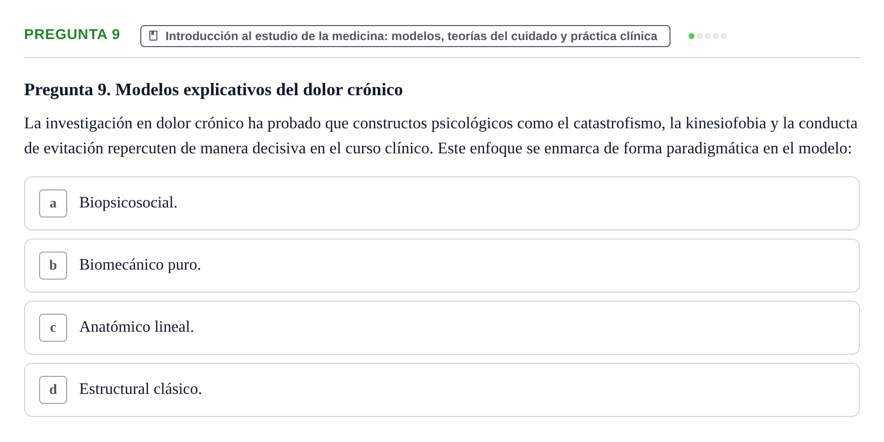 Enunciado: Pregunta 9