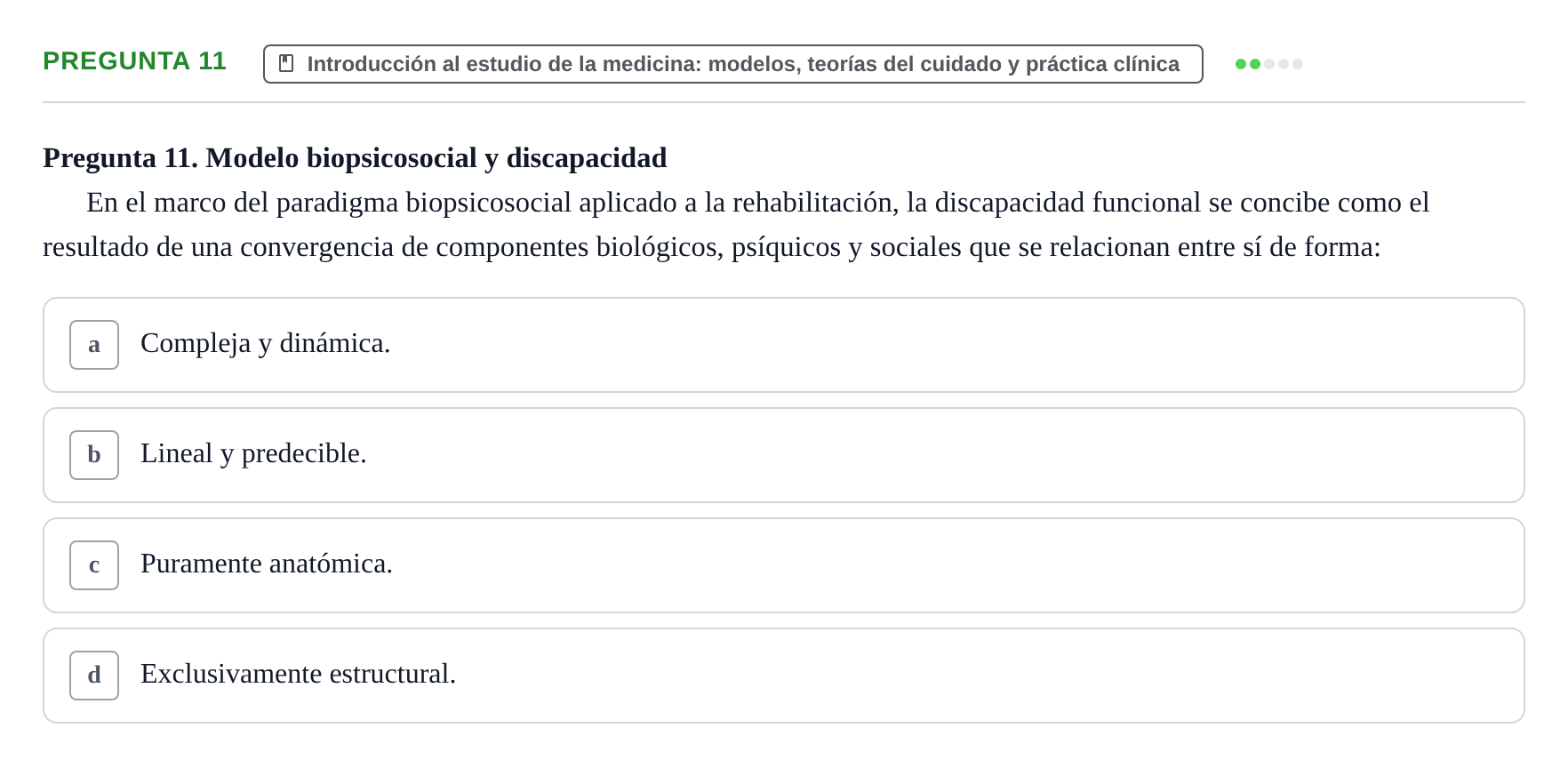 Enunciado: Pregunta 11
