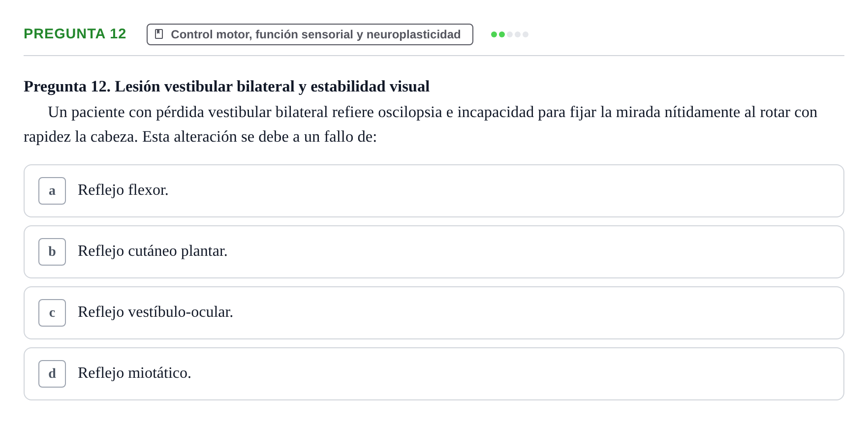 Enunciado: Pregunta 12