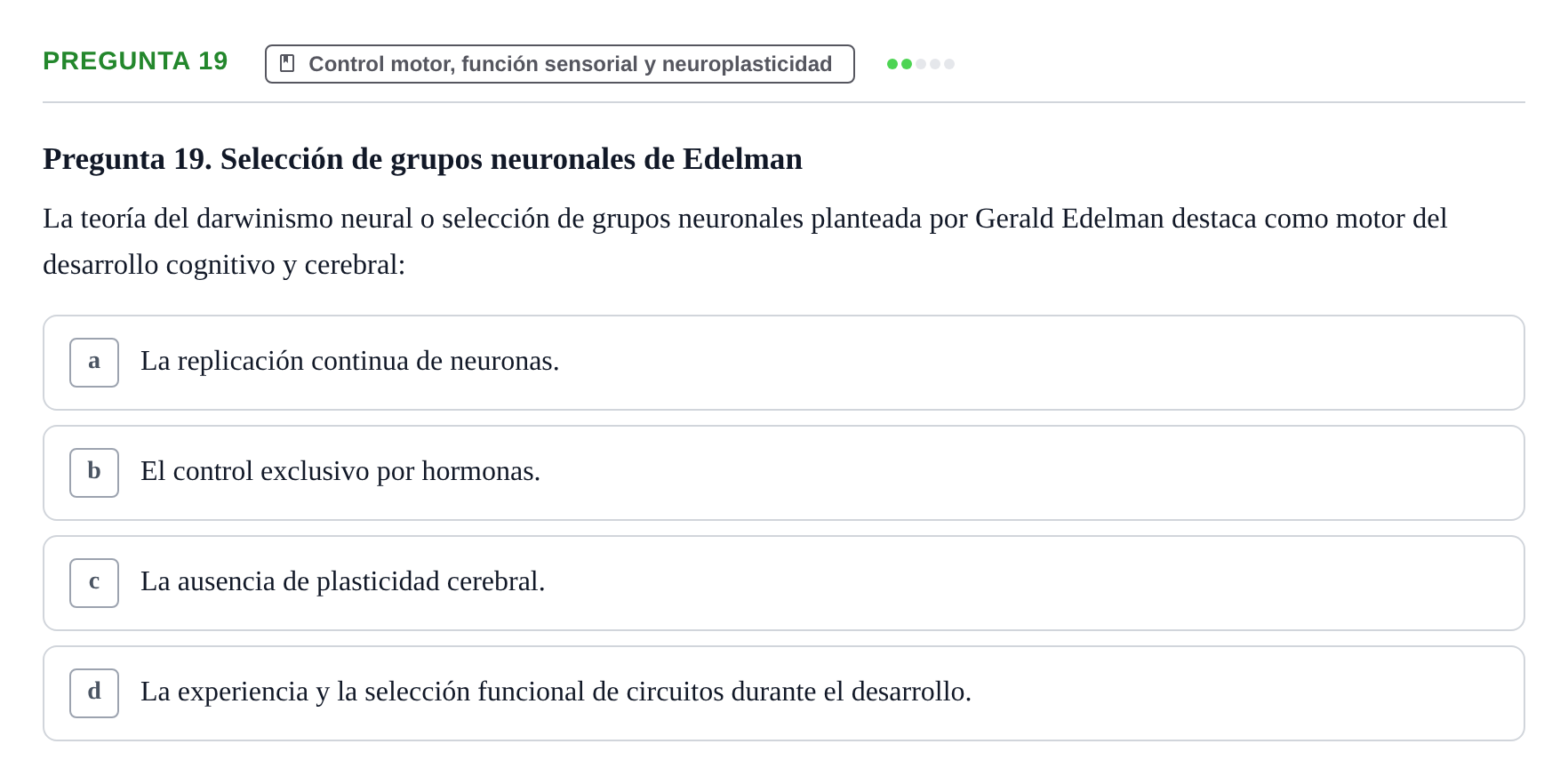 Enunciado: Pregunta 19