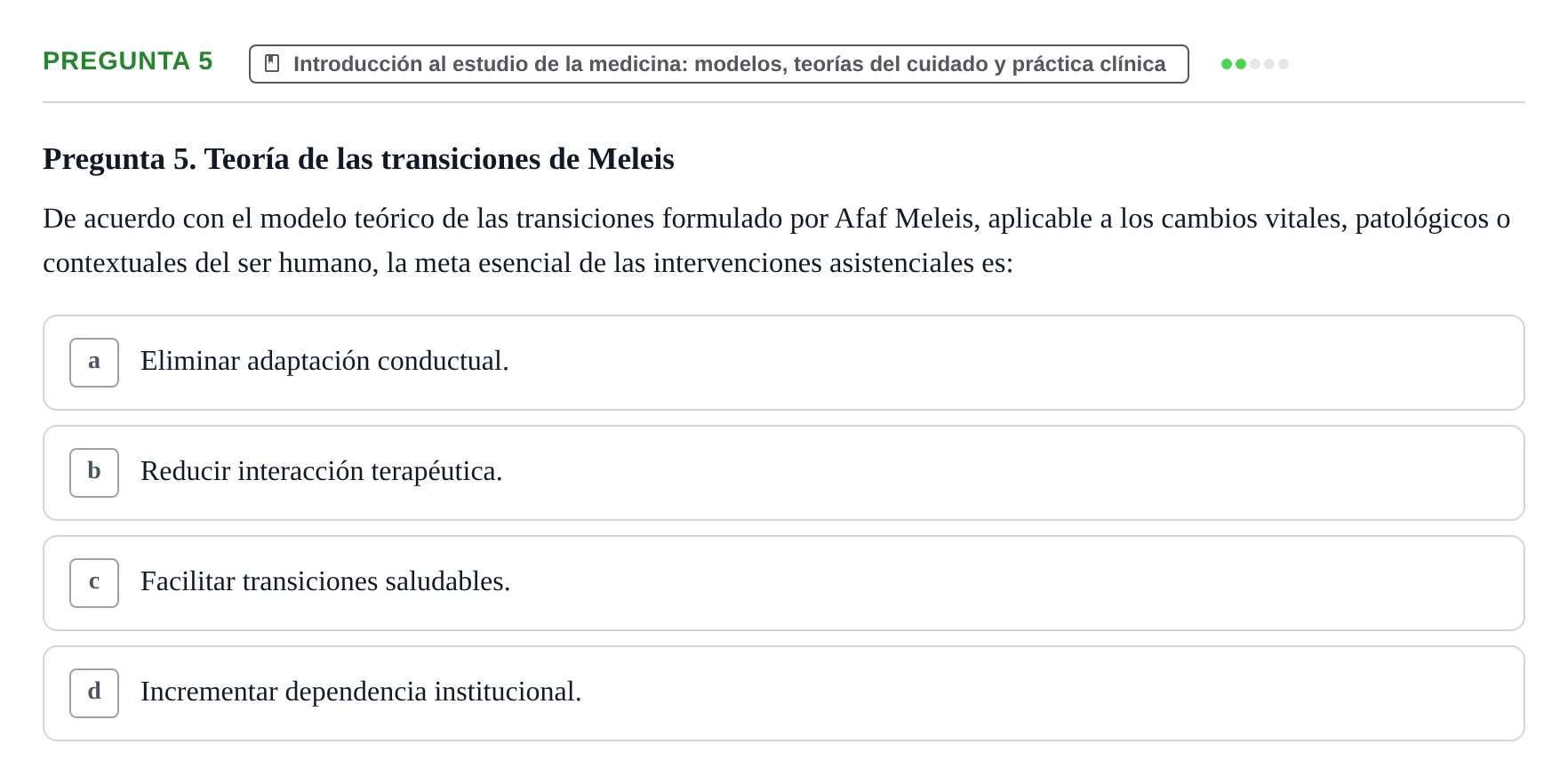 Enunciado: Pregunta 5