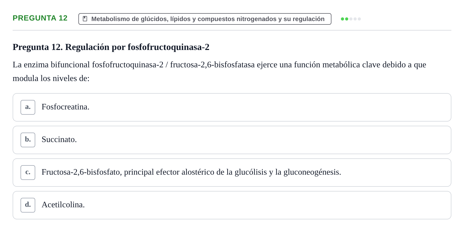 Enunciado: Pregunta 12