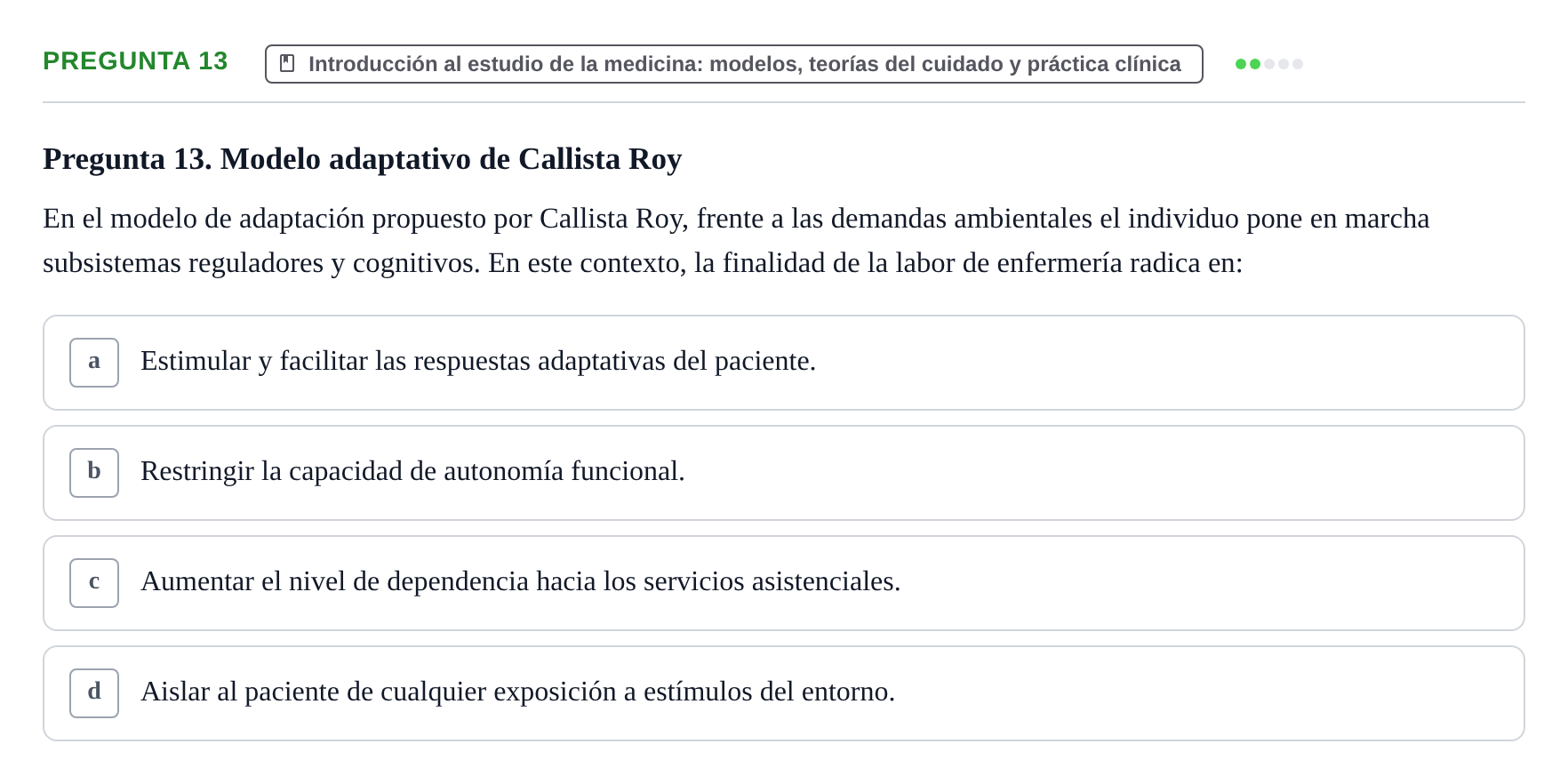 Enunciado: Pregunta 13