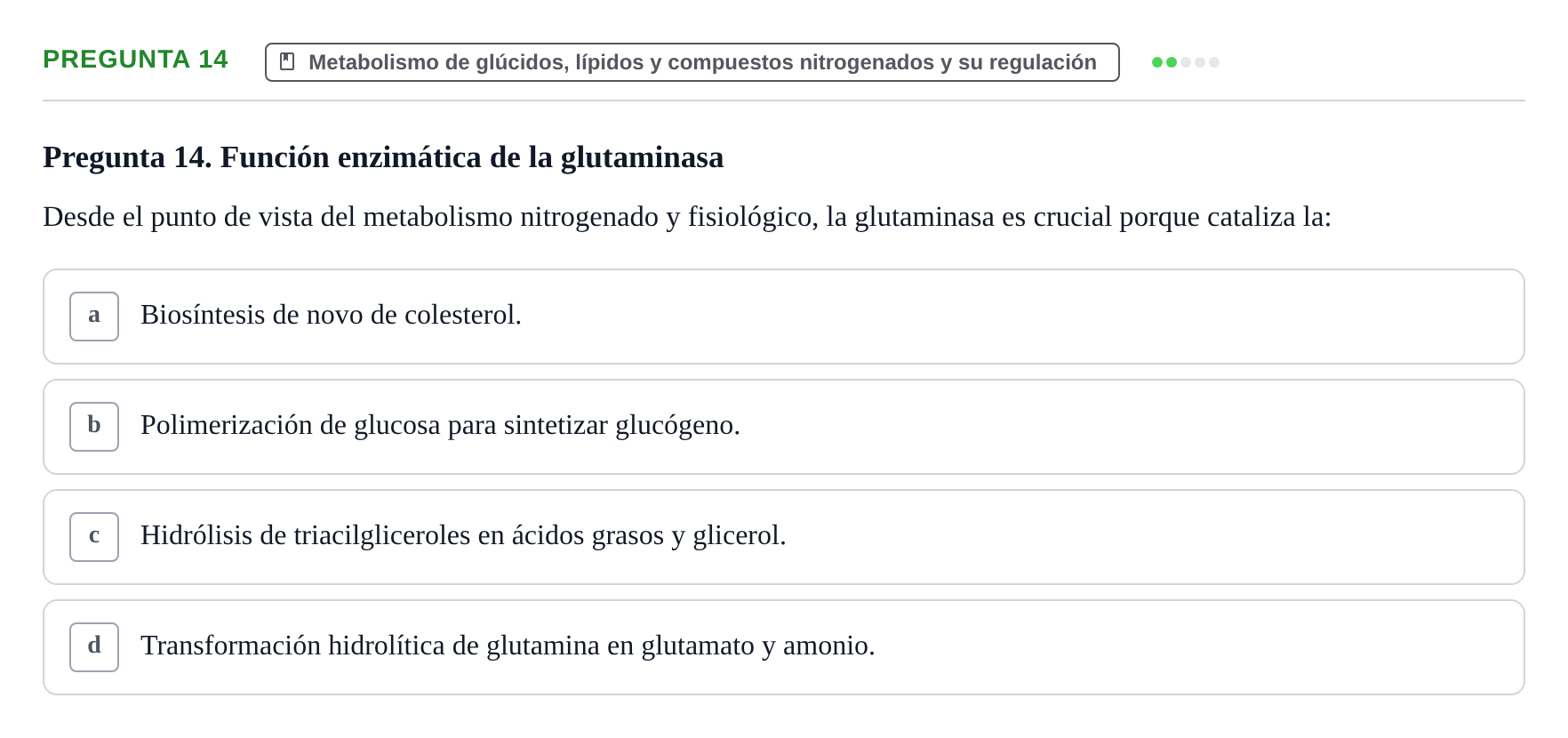 Enunciado: Pregunta 14