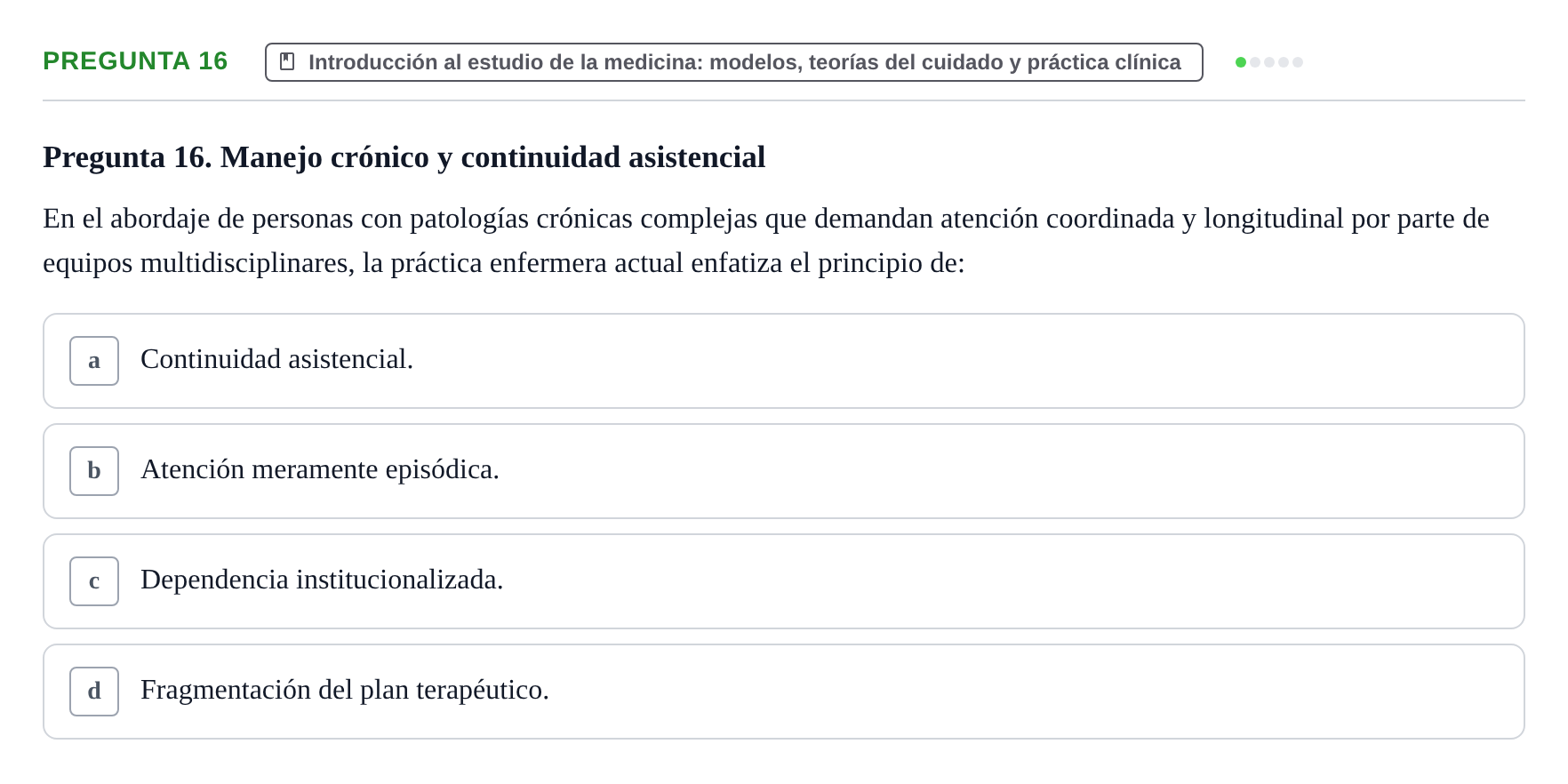 Enunciado: Pregunta 16