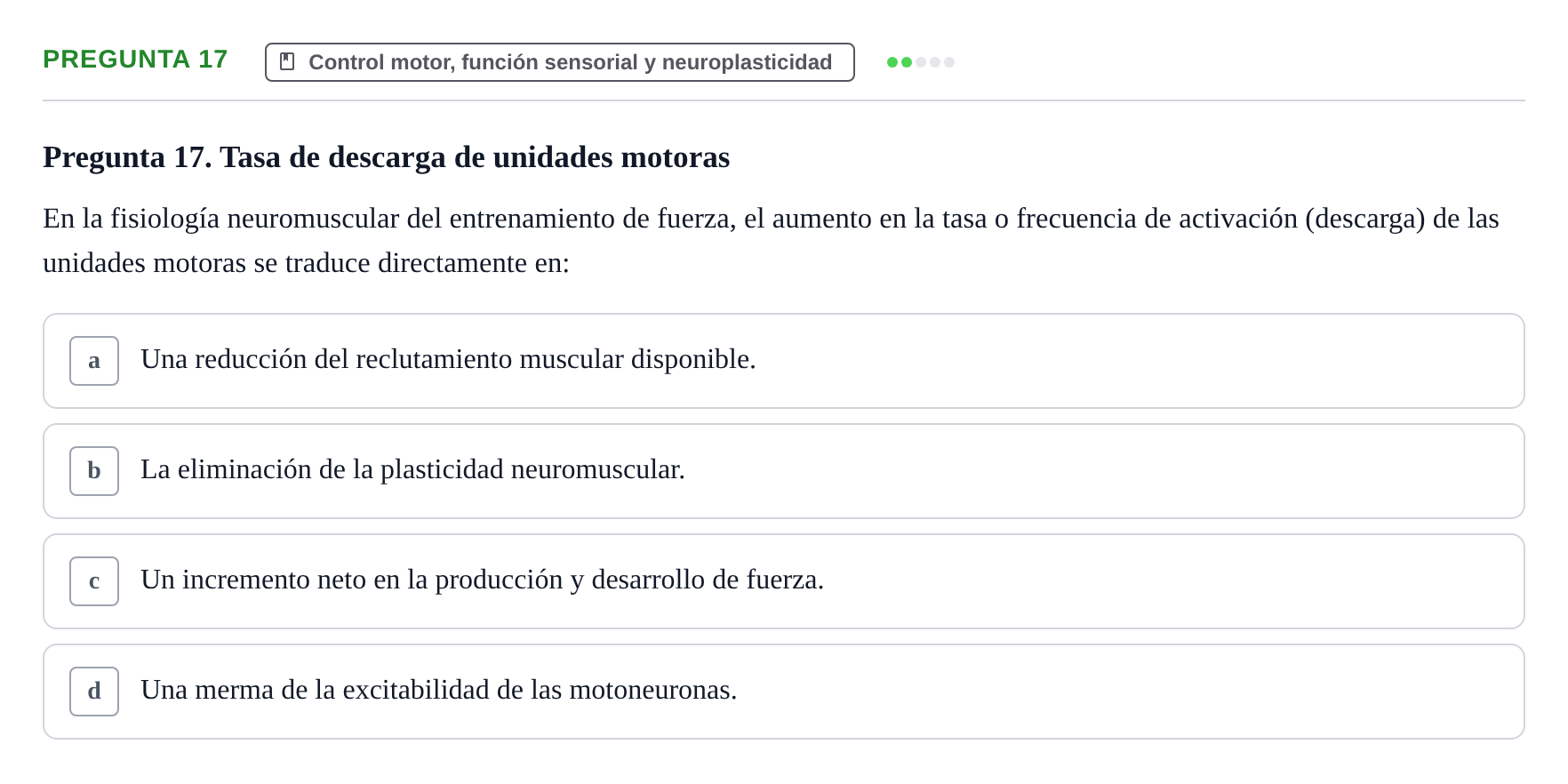 Enunciado: Pregunta 17