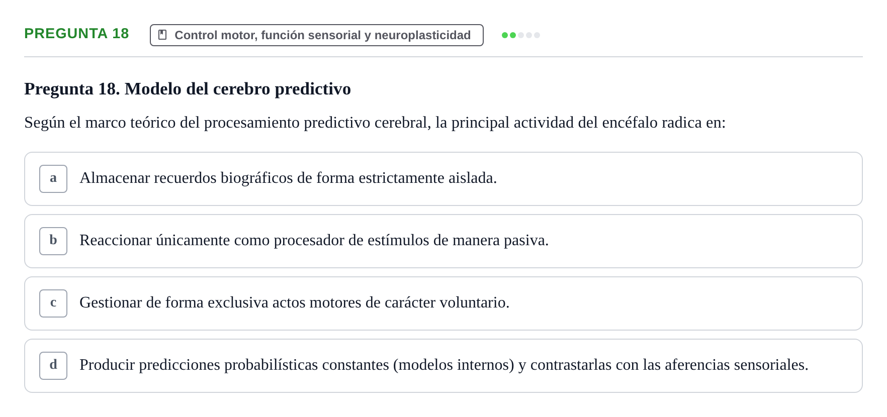 Enunciado: Pregunta 18