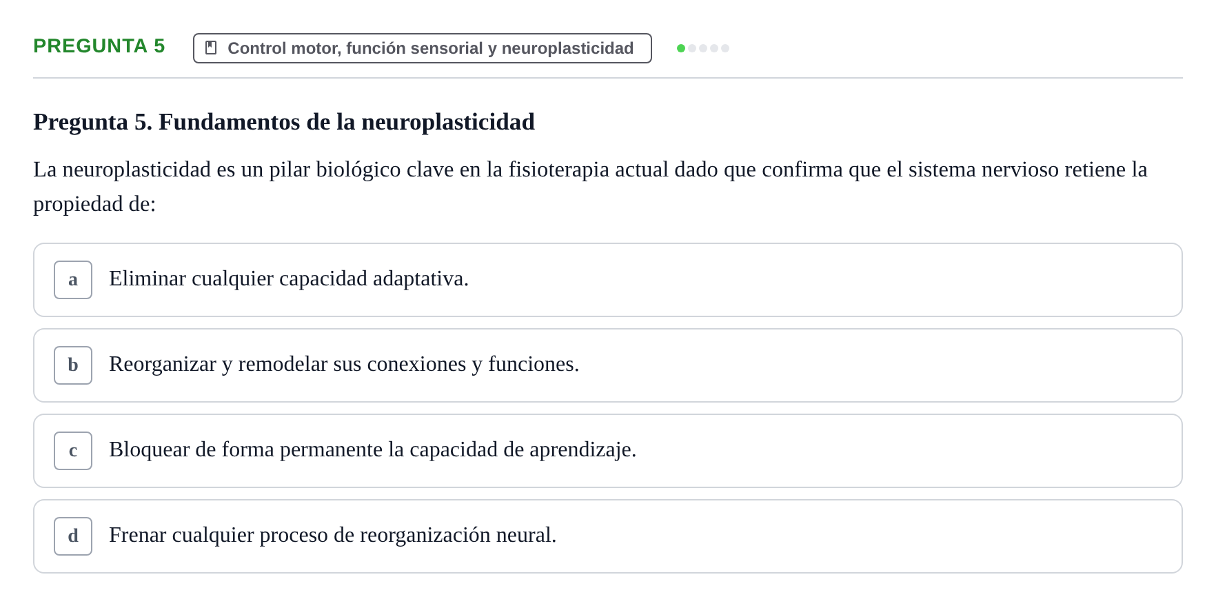 Enunciado: Pregunta 5