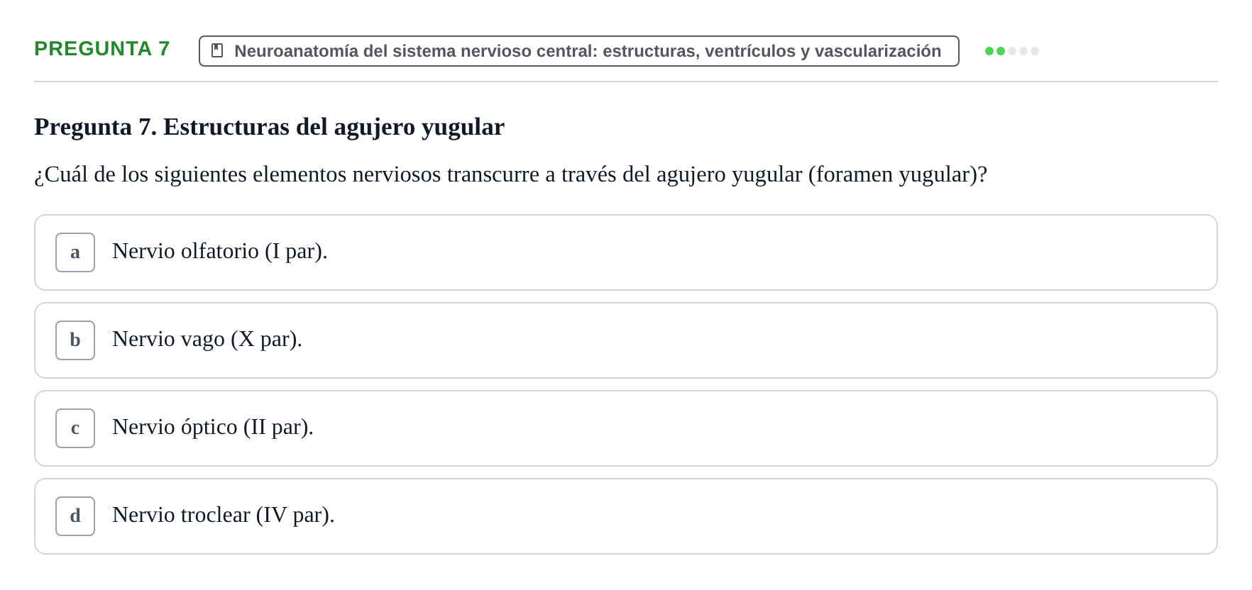 Enunciado: Pregunta 7