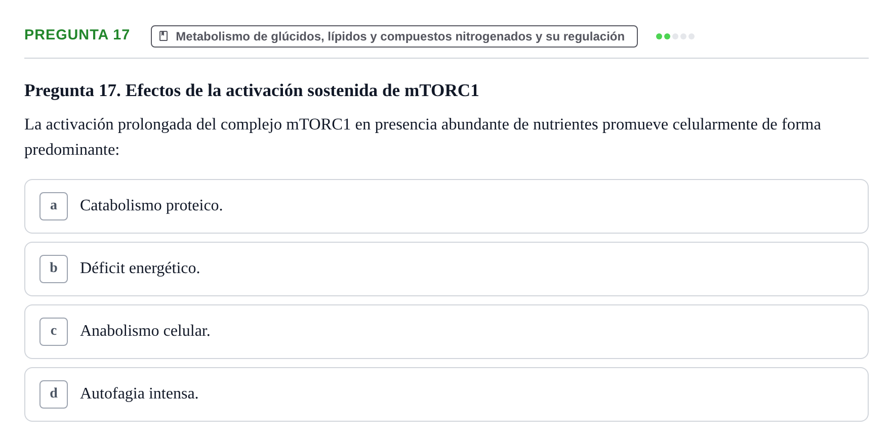 Enunciado: Pregunta 17