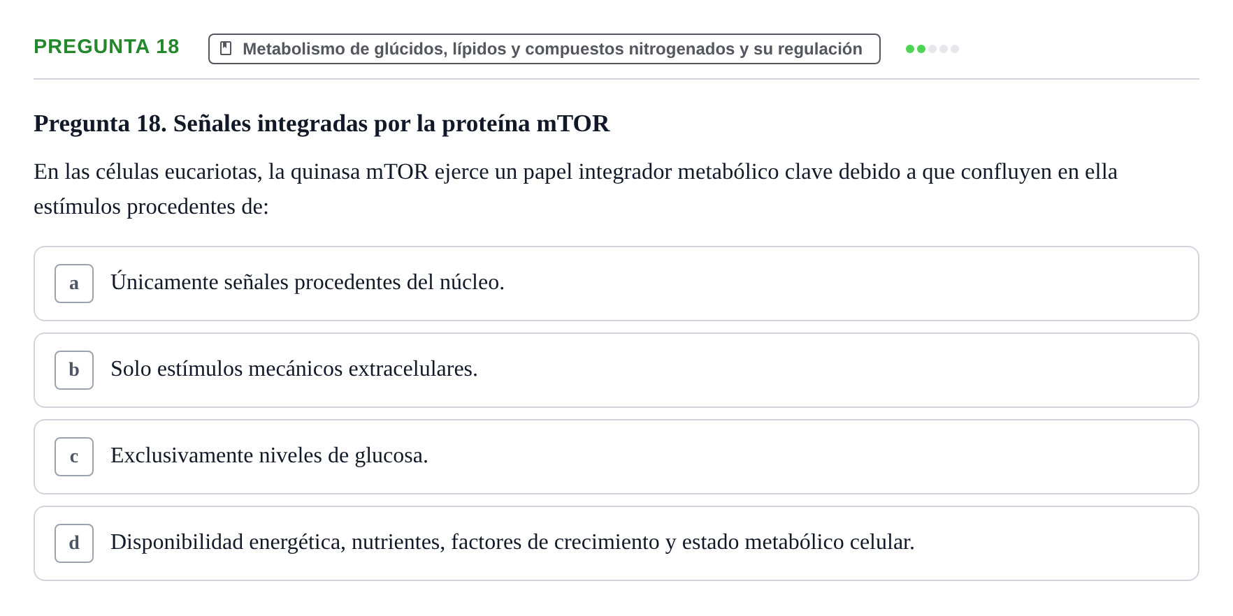Enunciado: Pregunta 18