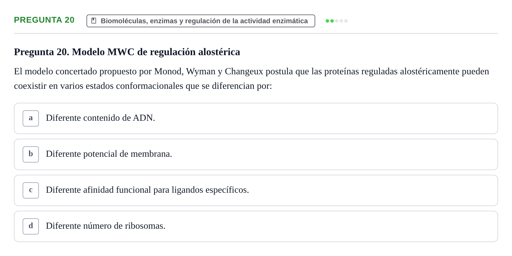 Enunciado: Pregunta 20