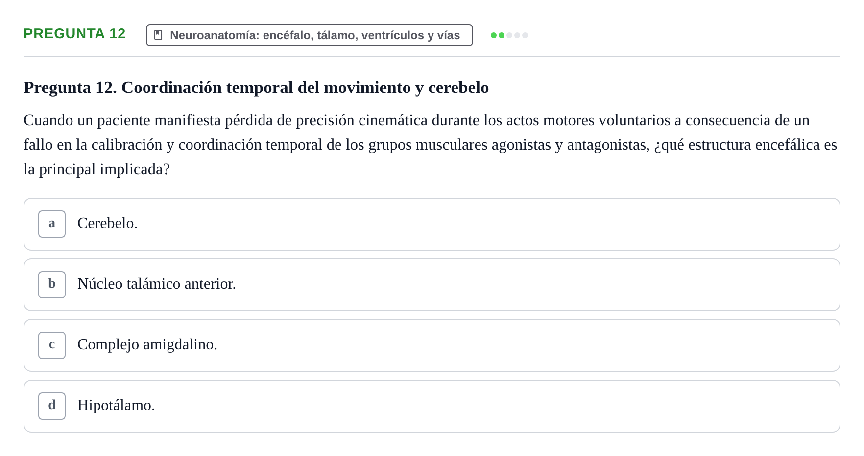 Enunciado: Pregunta 12
