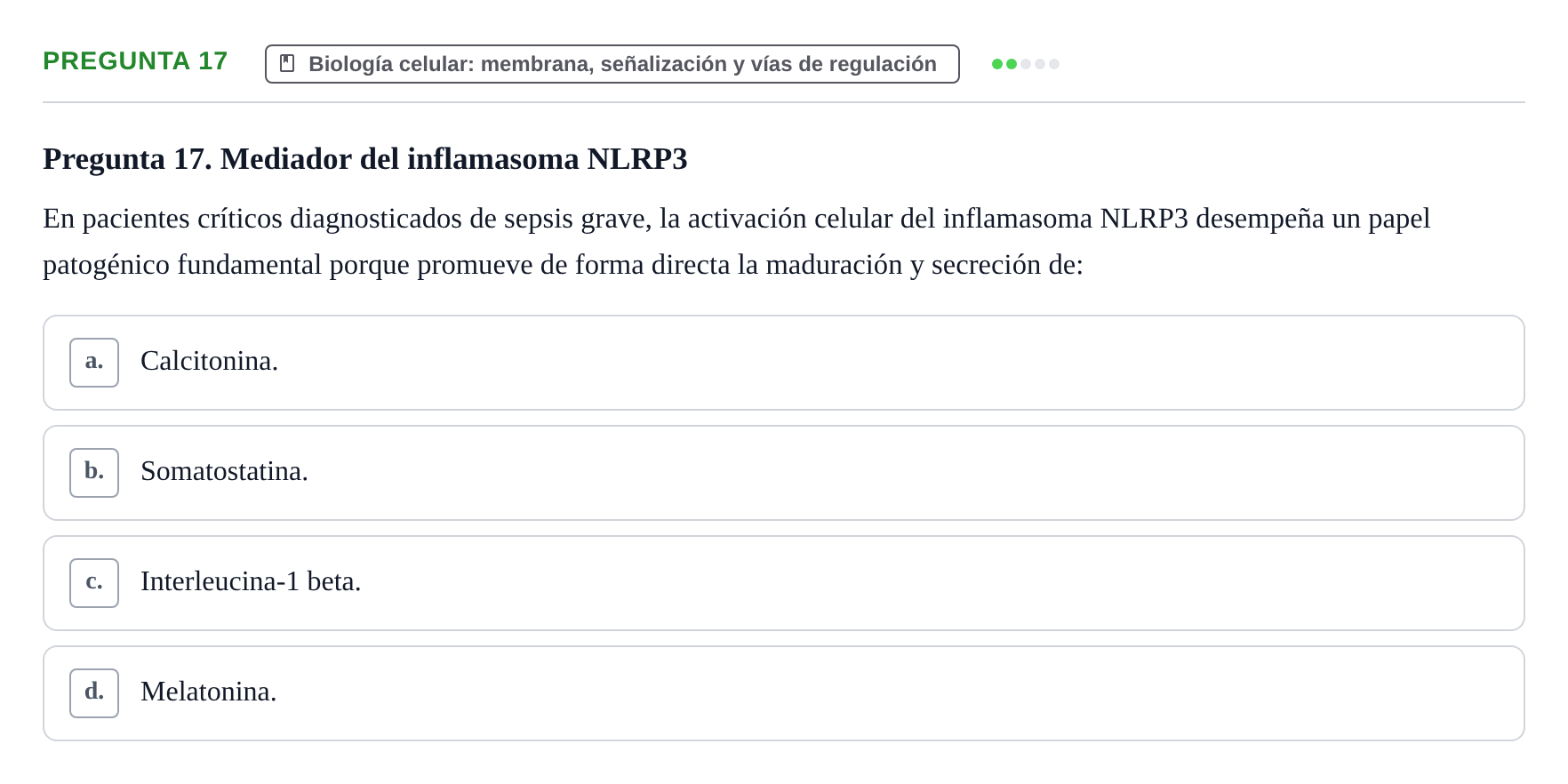 Enunciado: Pregunta 17