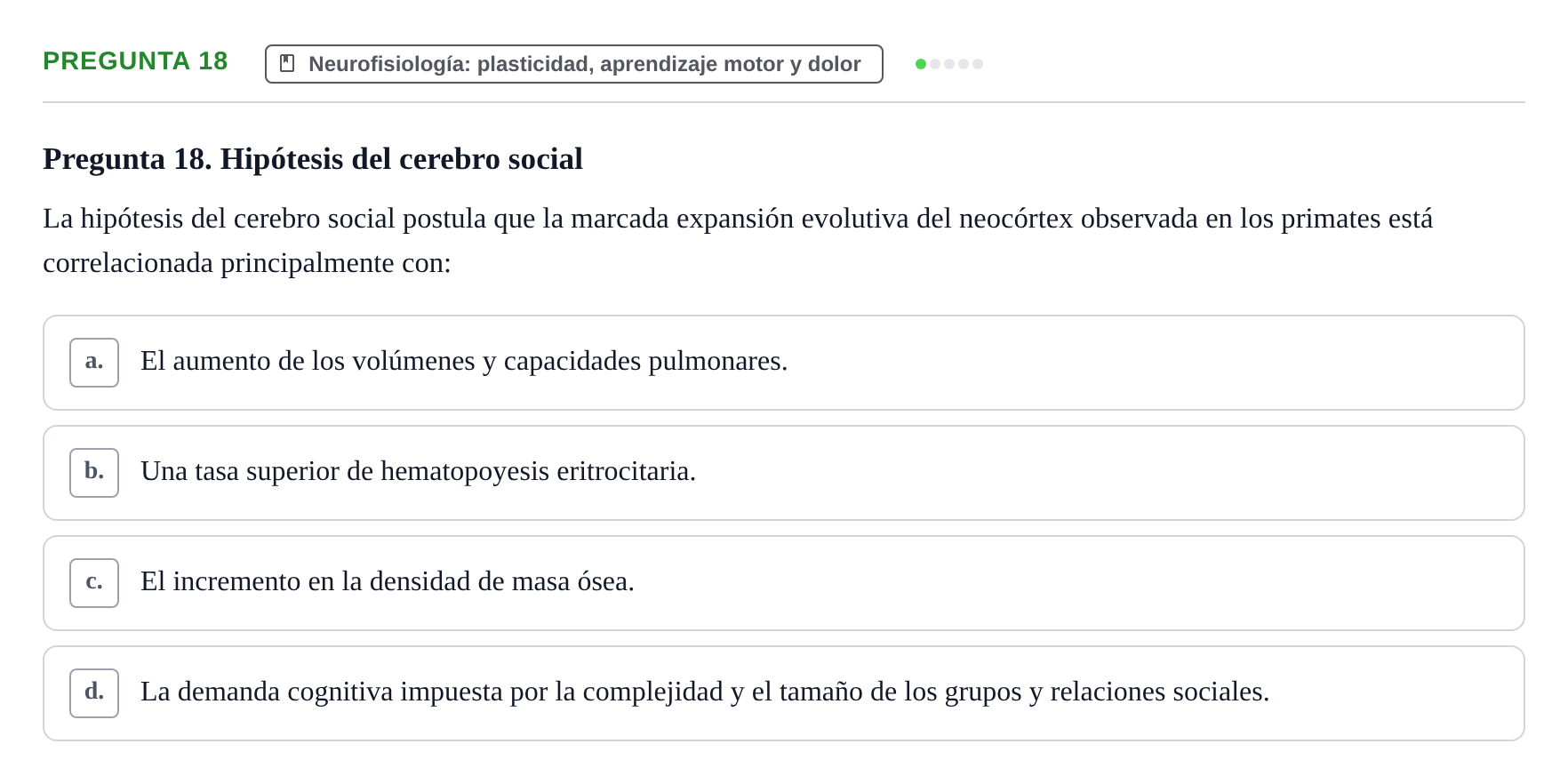 Enunciado: Pregunta 18