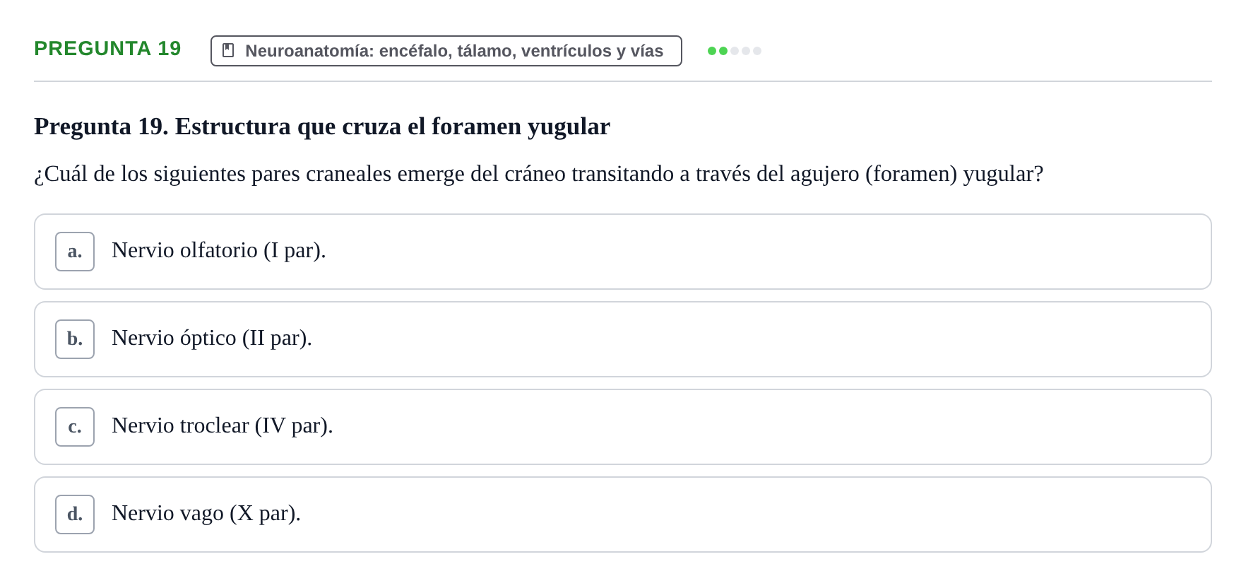 Enunciado: Pregunta 19