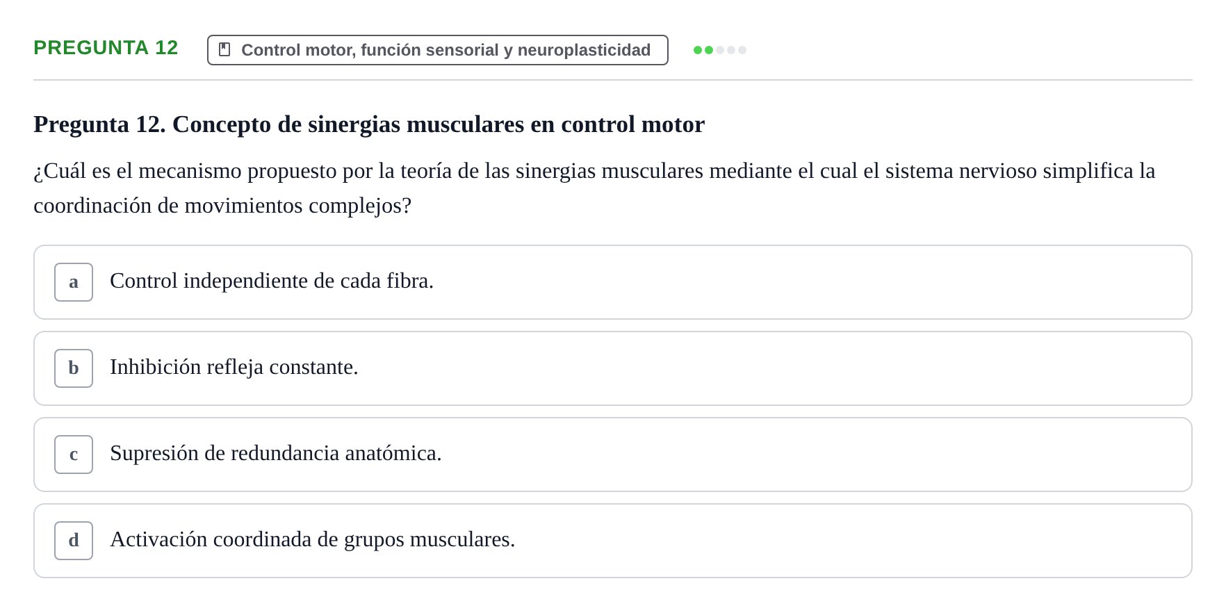 Enunciado: Pregunta 12