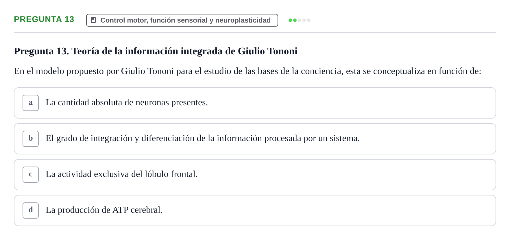 Enunciado: Pregunta 13