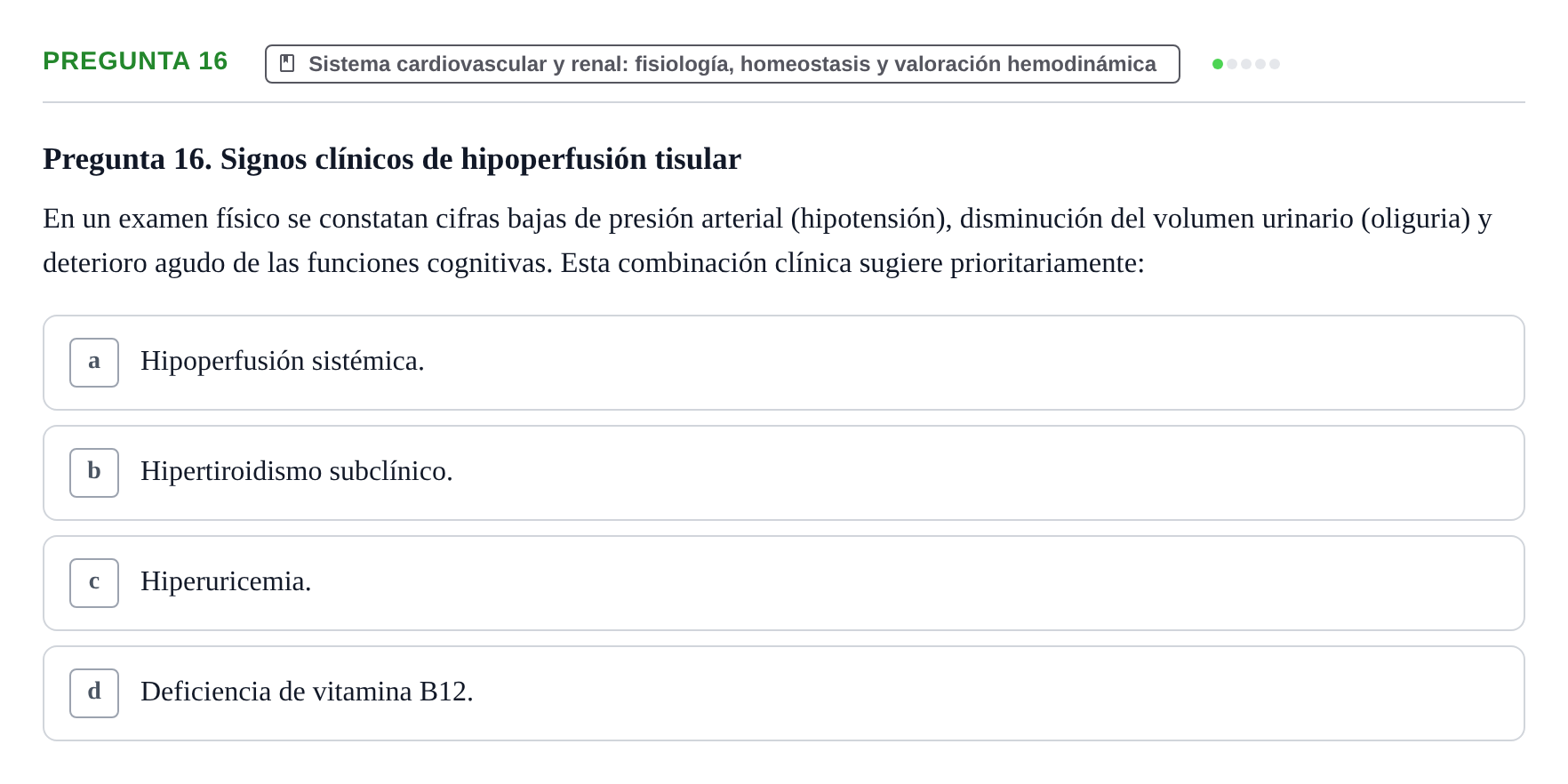 Enunciado: Pregunta 16