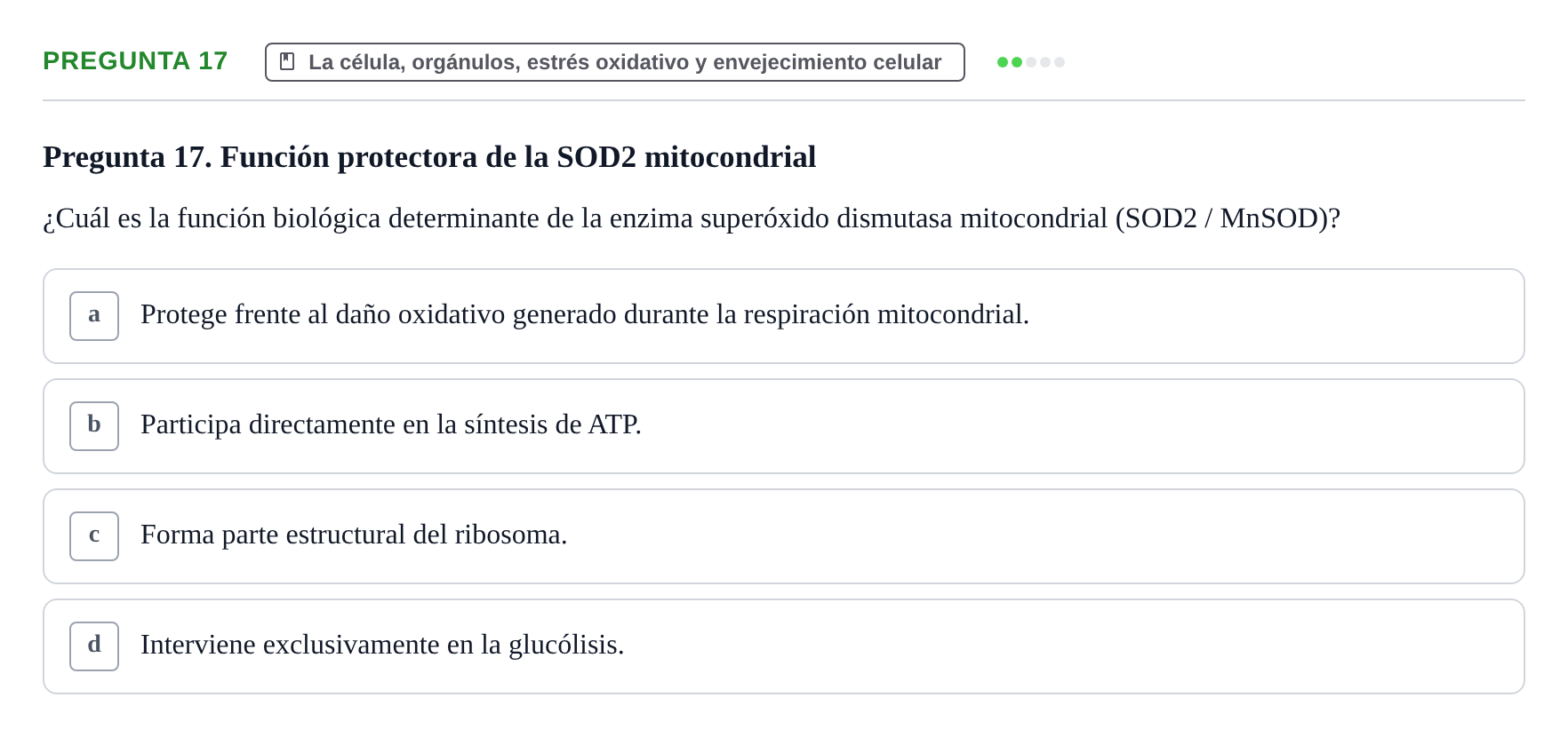 Enunciado: Pregunta 17