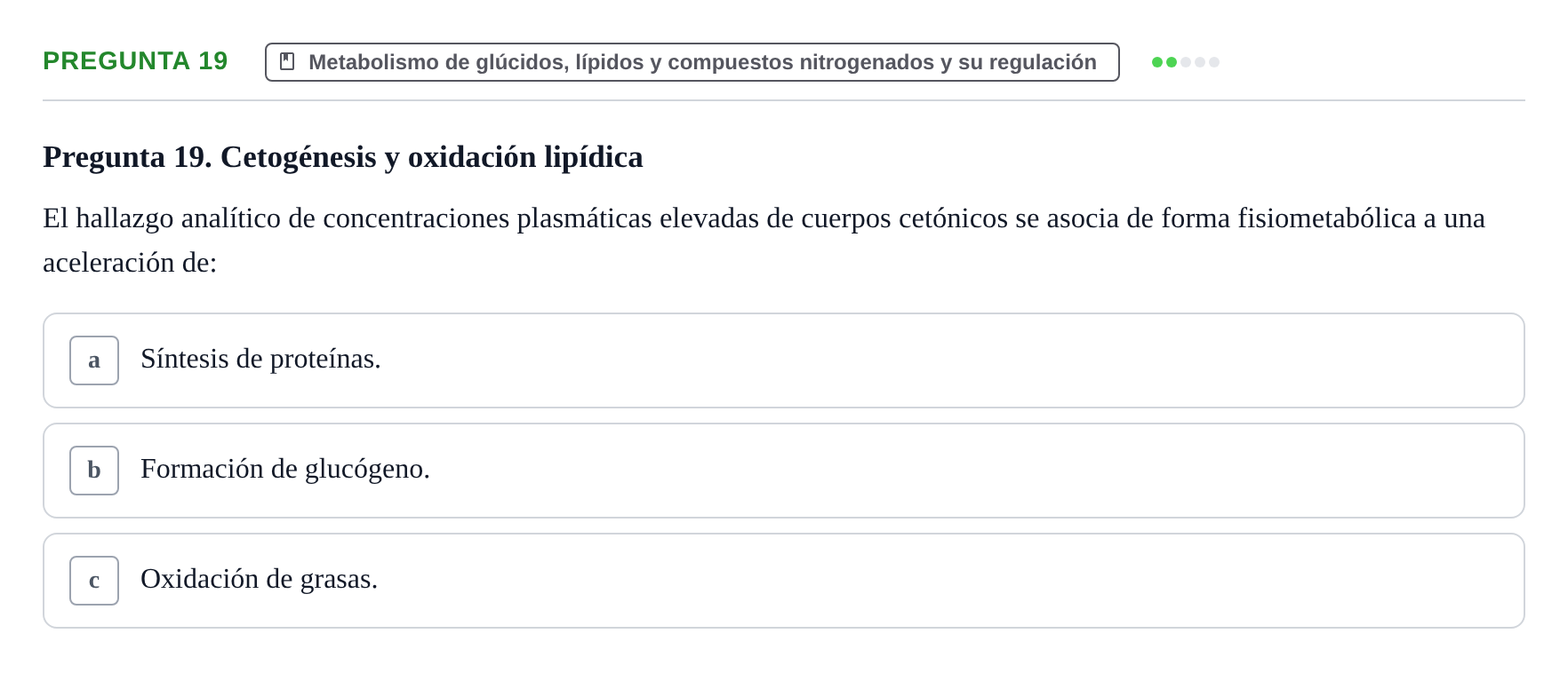 Enunciado: Pregunta 19