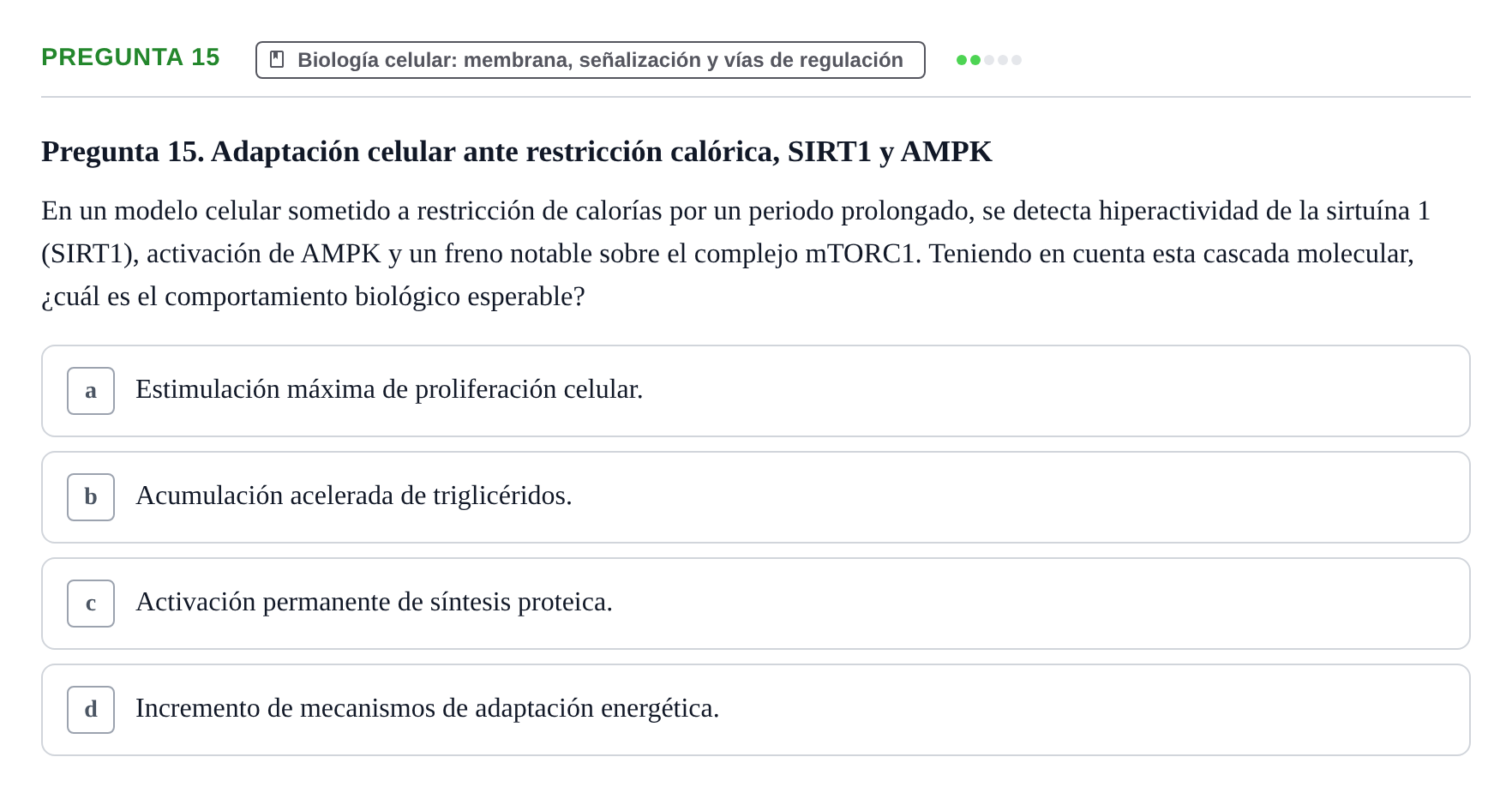 Enunciado: Pregunta 15