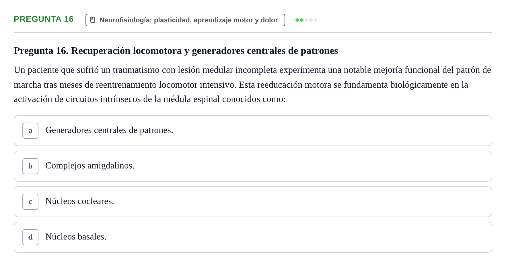 Enunciado: Pregunta 16